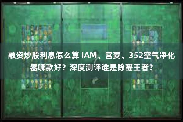 融资炒股利息怎么算 IAM、宫菱、352空气净化器哪款好？深度测评谁是除醛王者？