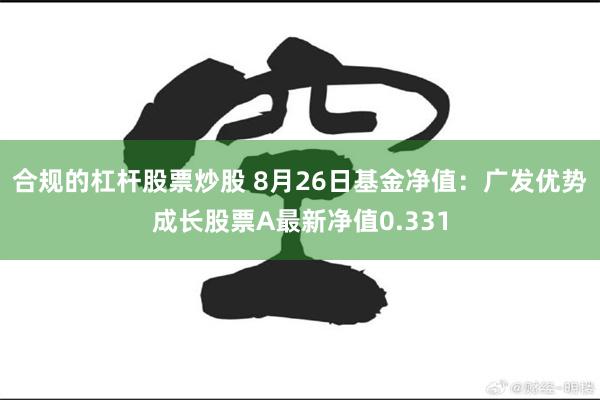 合规的杠杆股票炒股 8月26日基金净值：广发优势成长股票A最新净值0.331