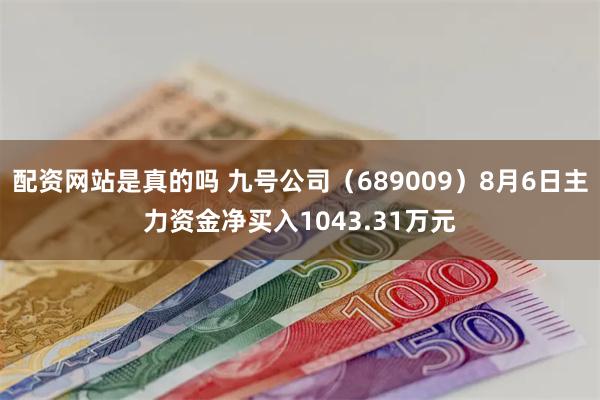 配资网站是真的吗 九号公司（689009）8月6日主力资金净买入1043.31万元