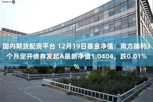 国内期货配资平台 12月19日基金净值：南方臻利3个月定开债券发起A最新净值1.0404，跌0.01%