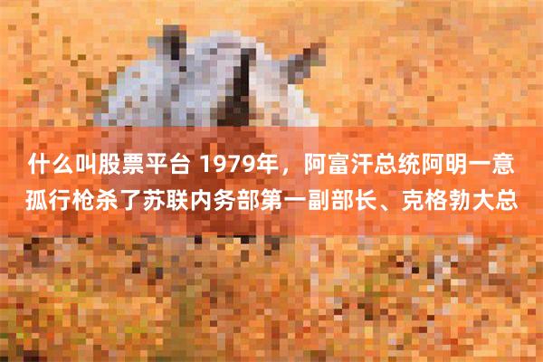 什么叫股票平台 1979年，阿富汗总统阿明一意孤行枪杀了苏联内务部第一副部长、克格勃大总